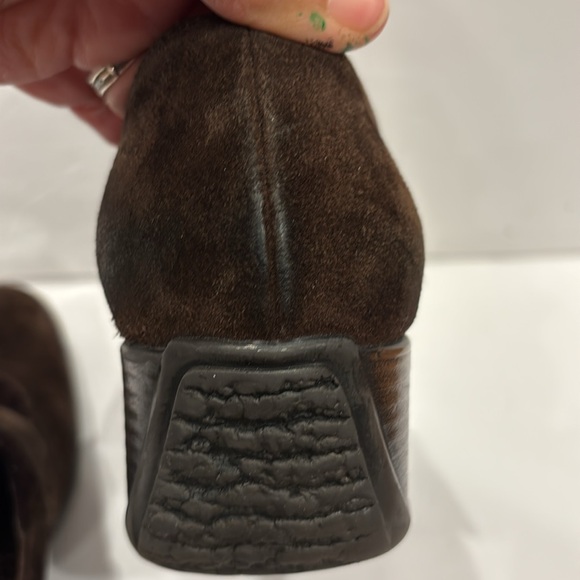 Aquatalia suede brown slide on wedge‎ loafer shoes size 7.5 - Picture 9 of 17